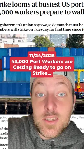 45,000 Port Workers Ready to Strike: Could a Dock Shutdown Spike Prices and Disrupt Your Grocery Bill? The Global Ripple #ports #portworkers #strike #inflation #supplychain #foryou #fyp #viral #joeanybody #TikTok #fypシ #fypage #scary #news #breakingnews #bad #greenscreen #economy #usa #foodsupply