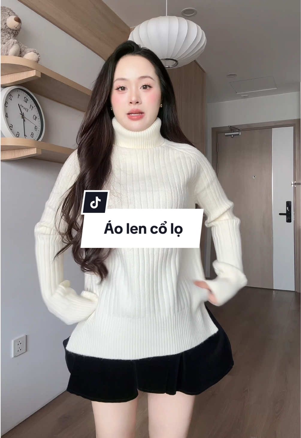 Áo len cổ lọ vibe Hàn xẻng nè