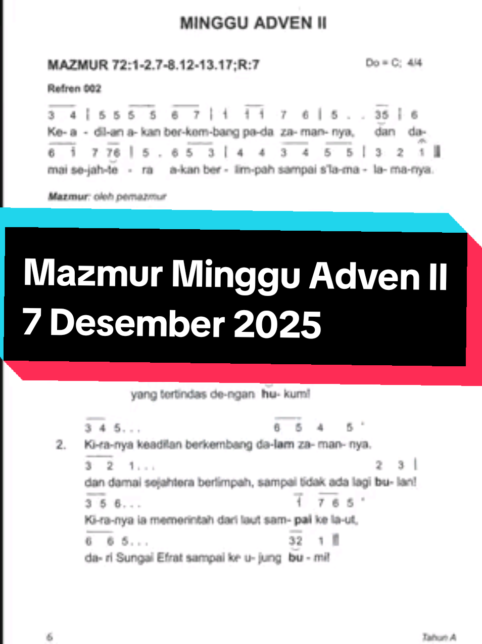 Mazmur Minggu Adven 2 tahun A, 7 Desember 2025 #mazmur #misa #adven #katolik 