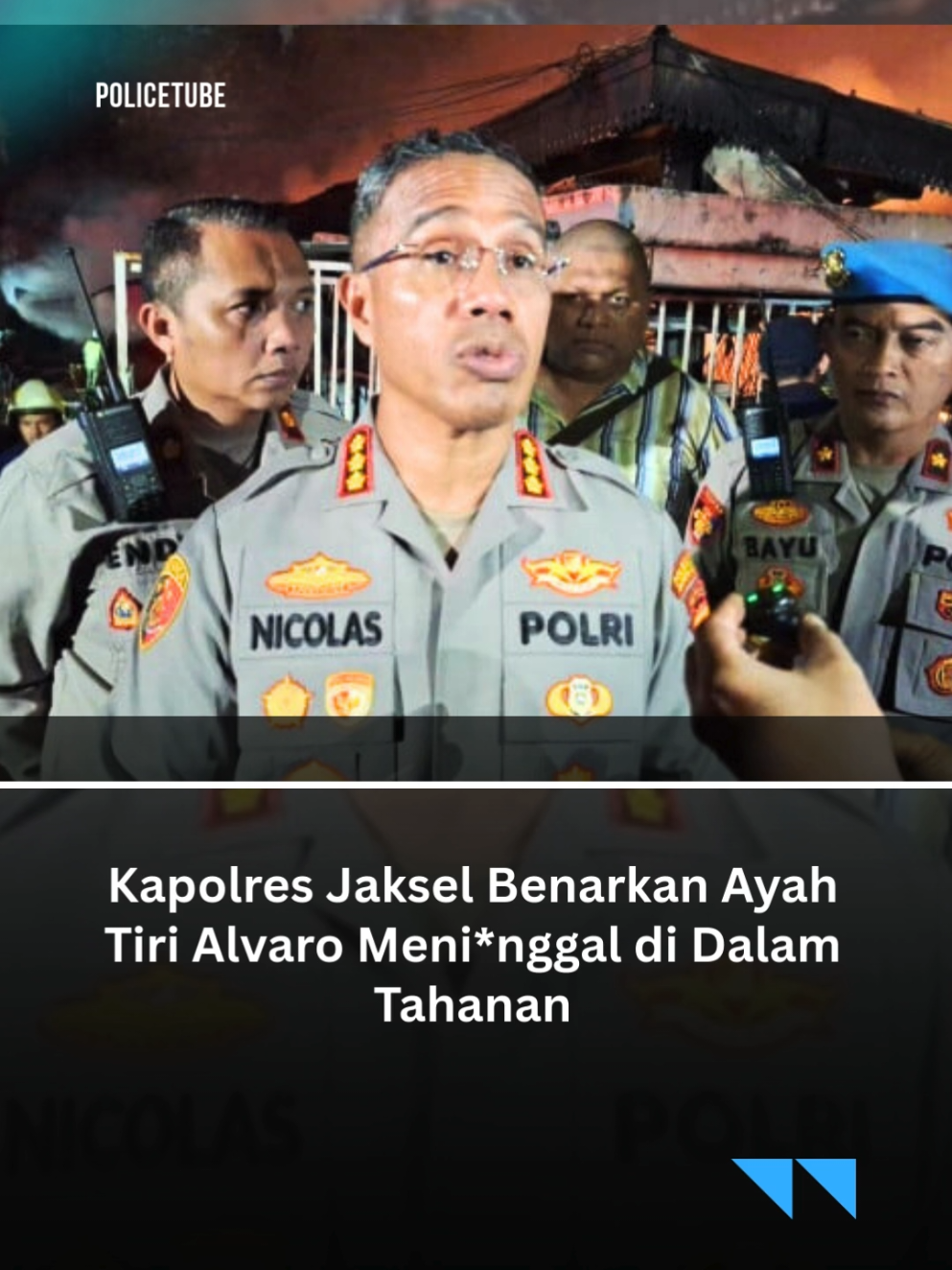 Kapolres Metro Jakarta Selatan, Kombes Nicolas Ary Lilipaly, membenarkan bahwa ayah tiri Alvaro Kiano, Alexander “Alex” Iskandar, meninggal di dalam tahanan Polres Jaksel.  Menurut Polri, kematian diduga bunuh diri dan terjadi di ruang konseling, tapi detail lengkap masih diselidiki.  Sementara itu, polisi terus mengusut kasus hilangnya Alvaro dan sedang menunggu hasil tes DNA kerangka yang ditemukan.  #Polisi #Polri #Alvaro #AlvaroKiano #KasusAlvaro 