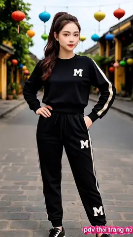 Set Bộ Chữ M Nỉ Da Cá Hình In #pdvthoitrangnu #xuhuongtiktok #thoitrangnu #sebonu #setbothudong 