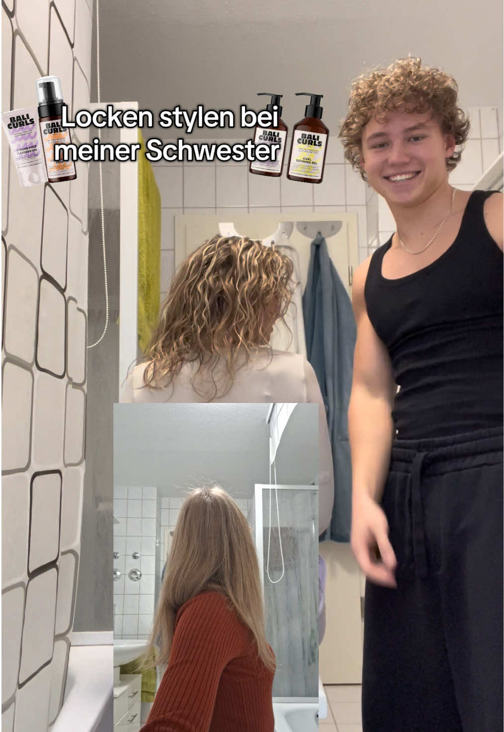 | Anzeige | Locken stylen bei meiner Schwester 👩🏼‍🦱 #fy #hair #curls #nofade #longhair 