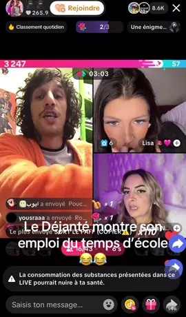 Emploi du temps scolaire du Déjanté 😂😂 #fyp #prison #dejanté @ledejante13k 