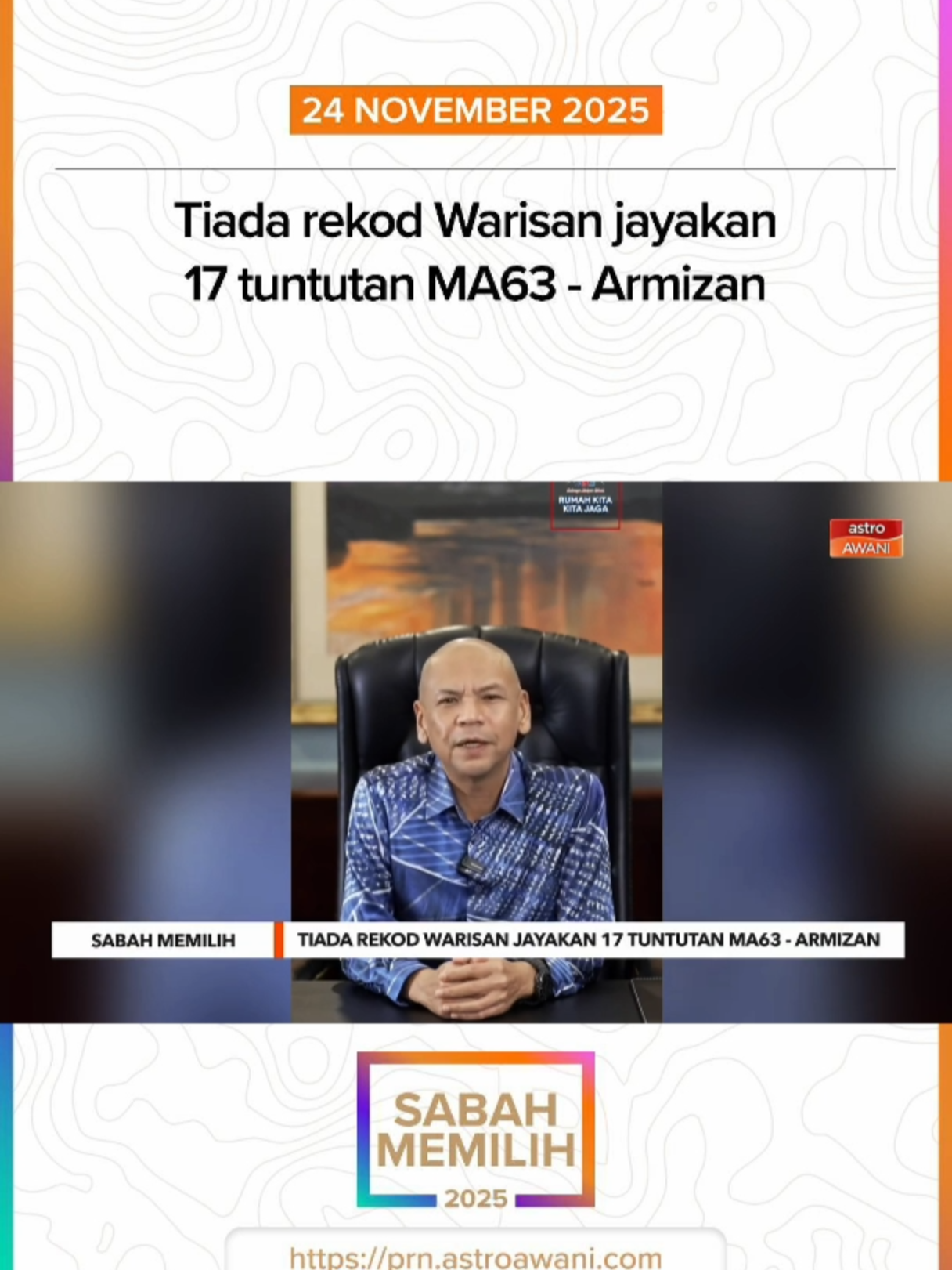 Tiada sebarang rekod menunjukkan Parti Warisan (Warisan) berjaya menyelesaikan 17 tuntutan dalam Perjanjian Malaysia 1963 (MA63) sepanjang parti itu menerajui Kerajaan Negeri Sabah dari 2018 hingga 2020. #AWANInews #SabahMemilih2025