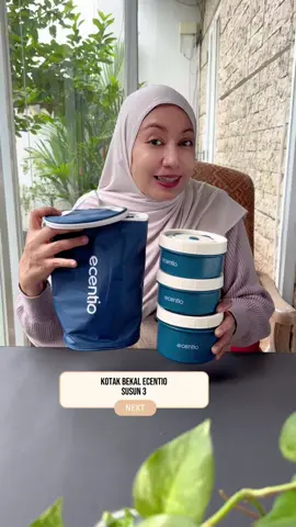 Kotak bekal Ecentio susun 3 +tas.#ecentiolunchbox #ecentio #kotakbekal #lunchbox 
