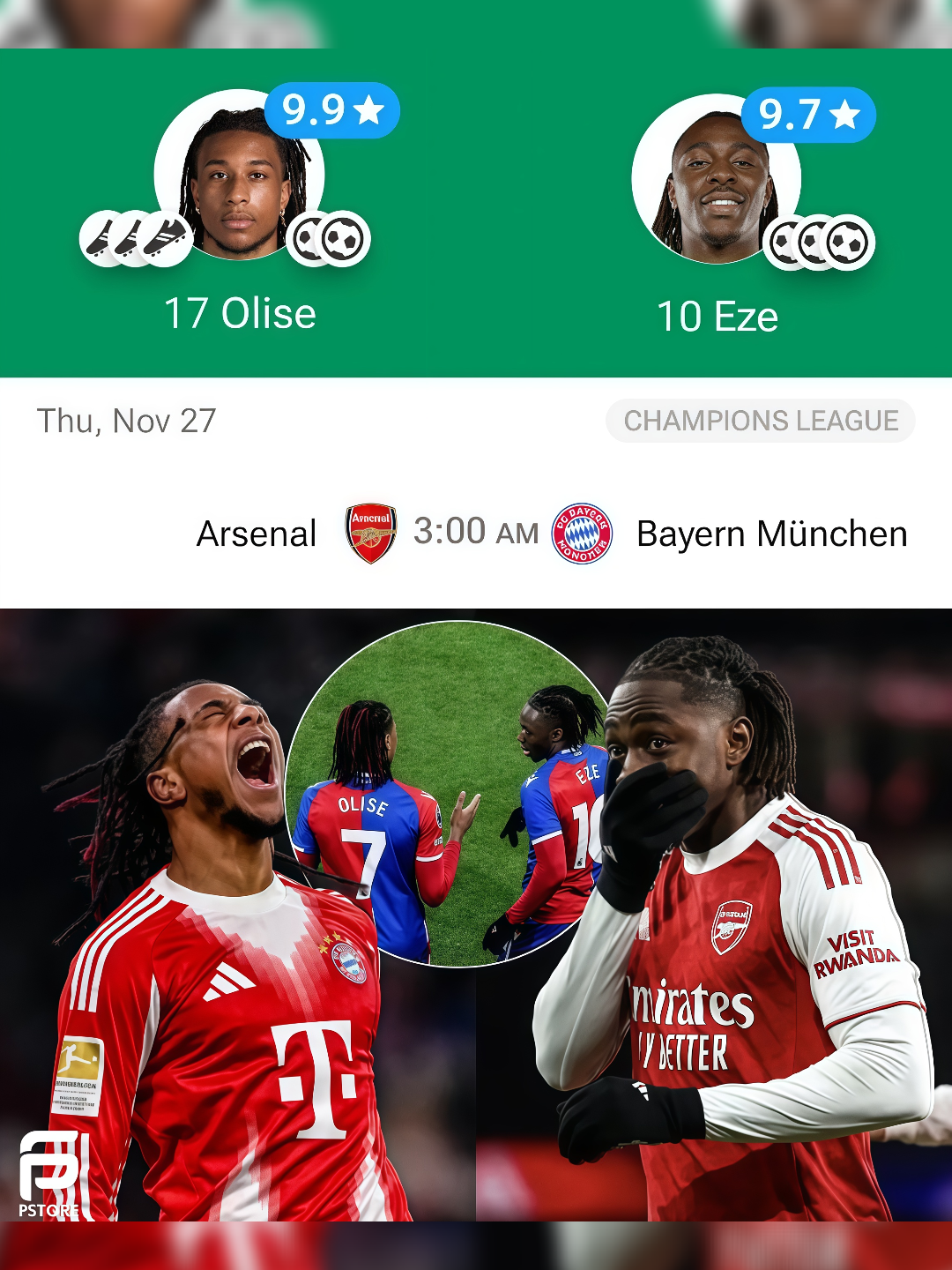 dua²nya lagi gacor, dan akan bertemu di ucl, siapakah yang akan menang? 🔥🥶 #olise #eze #arsenal #bayern #football #xml #fyp #zyrex