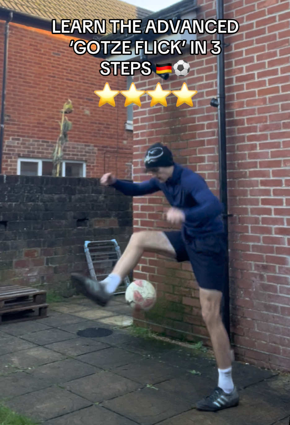 Learn the ‘GOTZE FLICK’ in 3 simple steps 🇩🇪⚽️. Save it for later and give it a try! Thanks for the inspo: @Jedidiah McCloud @ryan  🙏 #fyp #Gotze #gotzeflick #jogabonito #tutorial 