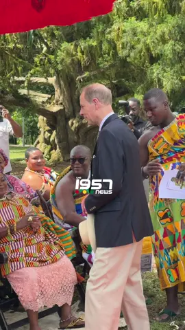 LIVE | The Aburi Hene, Nana Otoobuor Djan Kwasi II, warmly welcomes HRH Prince Edward, Duke of Edinburgh, to the Aburi Botanical Gardens during his visit to the Eastern Region.