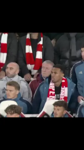look at Gabriel magalhease reaction at Ebreche Eze second goal for arsenal agnst Tottenham tonight Premier derby #arsenal #reaction #gabriel #thegunnerlips #arsenalfans 