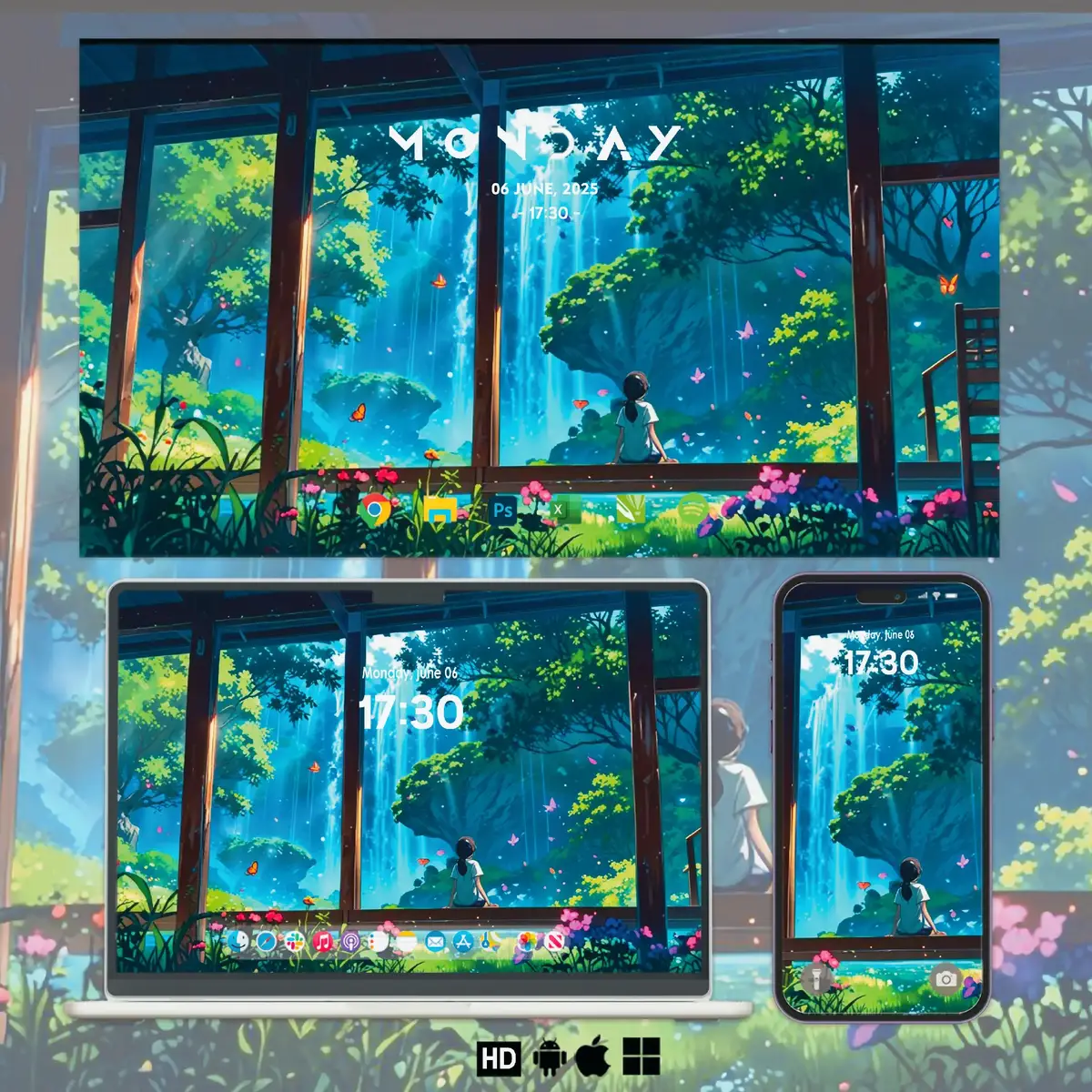 nyaman nyaaahhh 😌🎧 | 4k wallpaper #fy #wallpaper #artwallpaper #aesthetic #anime 