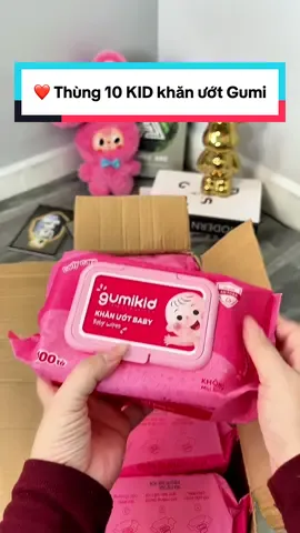 Trả lời @embicc ❤️ Thùng 10 KID khăn ướt Gumi không cồn không parabens cao cấp #khanuotgumi#Cindythuytichcuc 