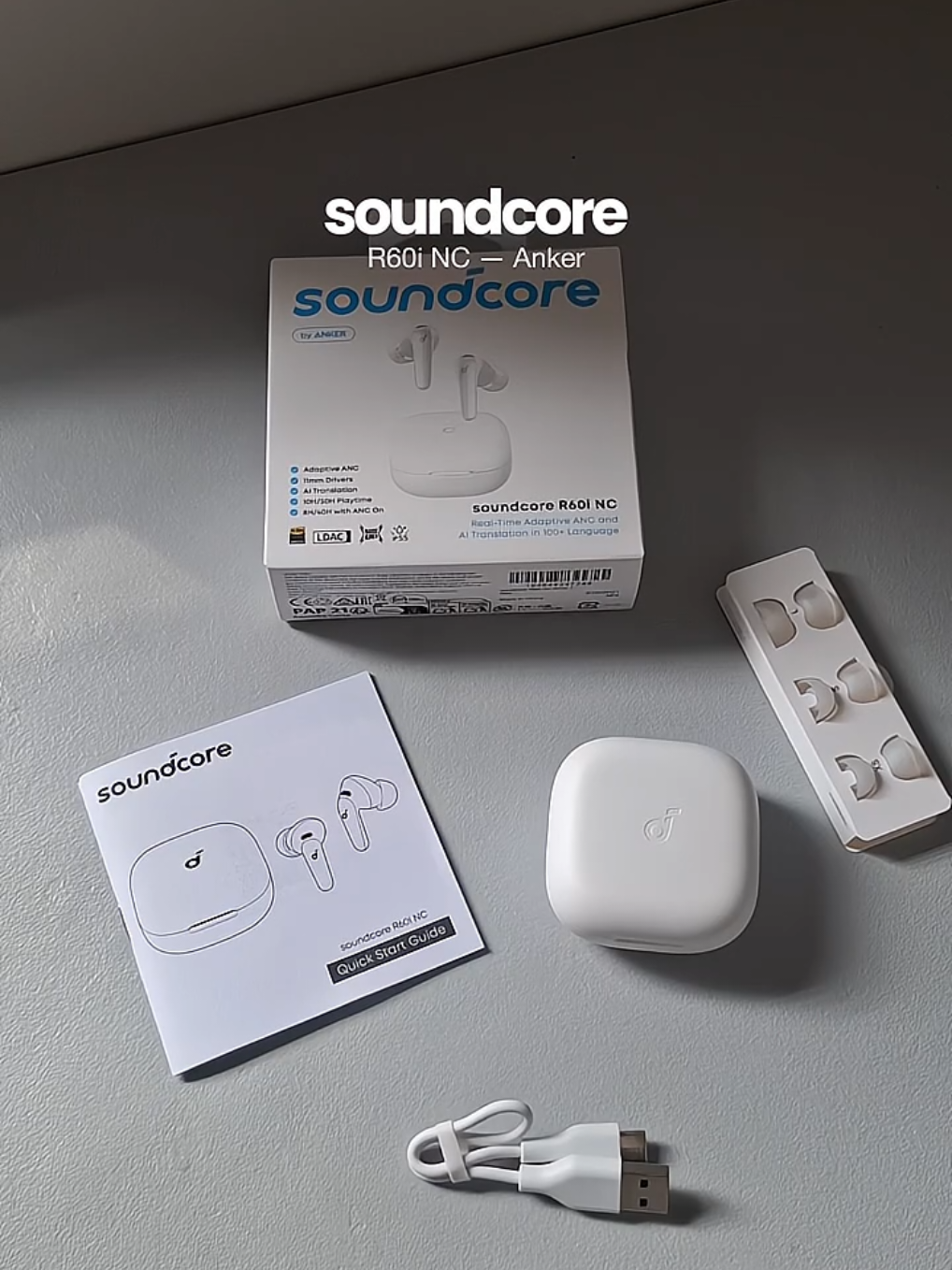 Soundcore R60i NC — noise canceled, sound refined.  #soundcore #soundcorer60inc #ankerearbuds #soundcoreearbuds #earbudswireless 