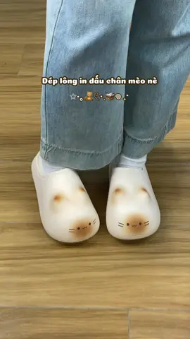 Dép mèo in dấu chân mèo nha #depsuc #depnu #gaubata 