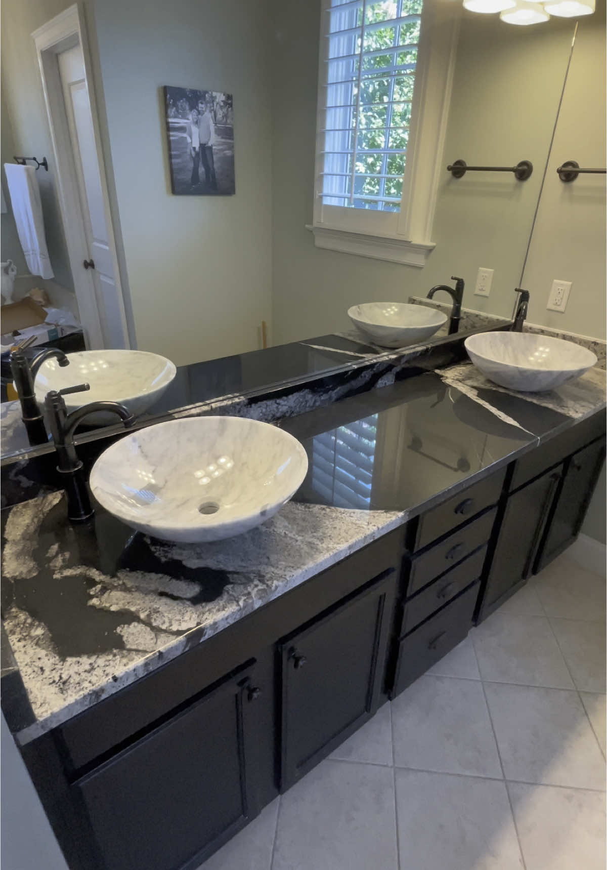 ✨ Bathroom Transformation Completed! ✨ From outdated marble to a bold and modern Dalmatia stone finish — full demo, rebuild, and installation by our team. Precision cuts, flawless finish, and a brand-new luxury look. If you’re ready to upgrade your bathroom, we’ve got you covered. 🔥🛠️ Material: Dalmatia Edge: Pencil Round Company: KJ Natural Stone #BathroomRemodel #CountertopInstallation #DalmatiaStone #HomeRenovation #BeforeAndAfter #RemodelingNC #KJNaturalStone #GraniteCountertops #LuxuryBathrooms #RaleighNC #NCRemodeling #ConstructionLife #StoneFabrication #VesselSinks #TikTokHome #HomeUpgrade #TransformationVideo@kjnaturalstone @Daniel Madrid97 @Nanfer Lopez Moya @klopez @luisalfonsofern11 @Isaias Sotelo @Jorge Moya 