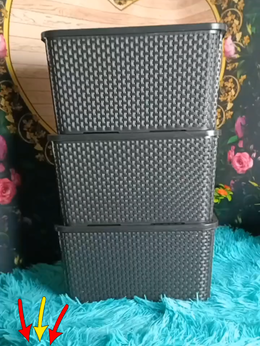 kit com caixas organizadora Rattan 