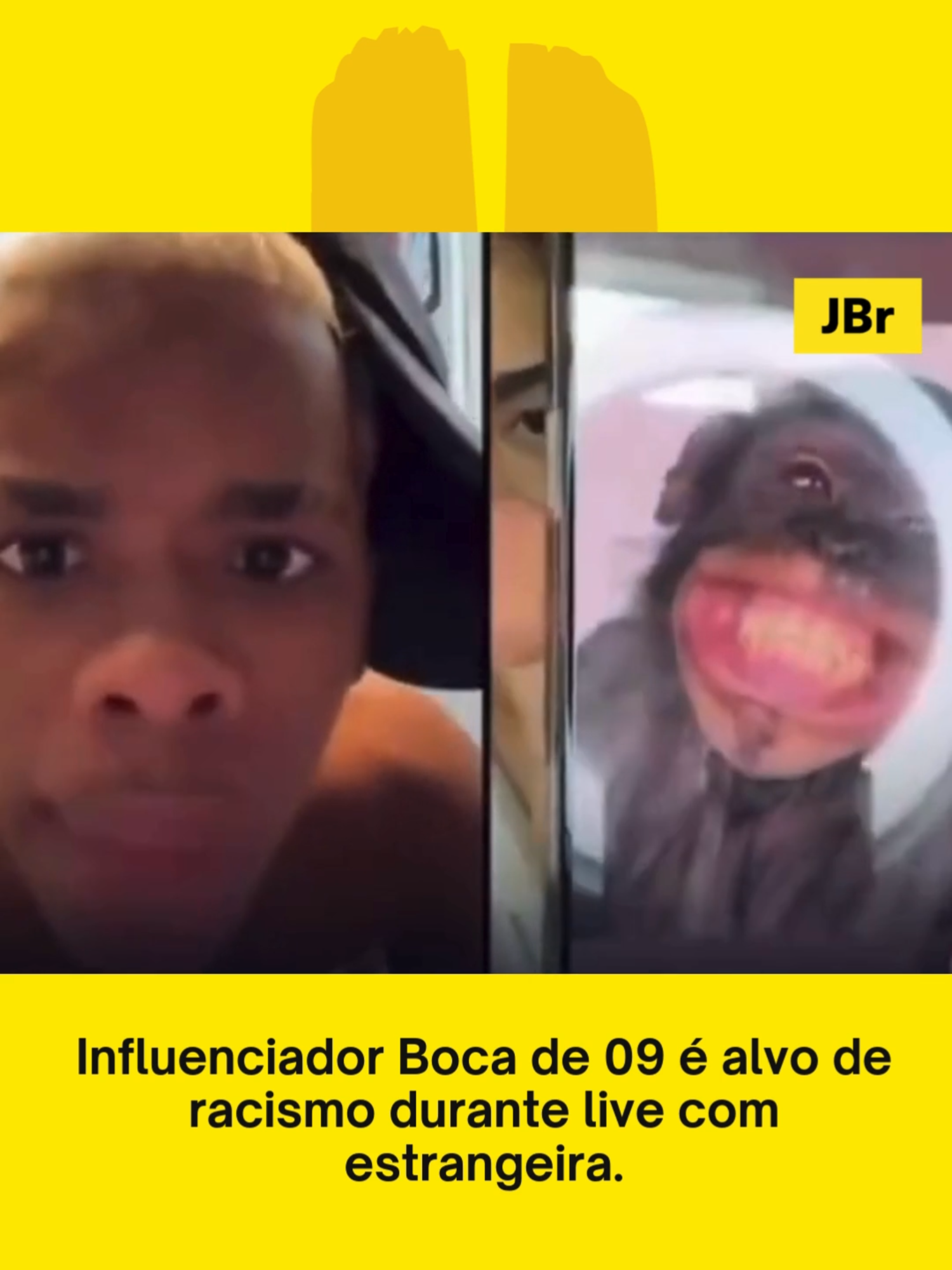😡 O momento que deveria ser apenas mais uma live virou uma cena revoltante de racismo contra Boca de 09. A participante estrangeira exibiu imagens de macacos, insinuando uma comparação ofensiva. Indignado, o influenciador lembrou que esse tipo de atitude é crime no Brasil e encerrou a interação. Um alerta sobre a violência racial ainda tão presente nas redes.  #RacismoÉCrime #IntolerânciaZero #Justiça #InternetResponsável #RespeitoJá0