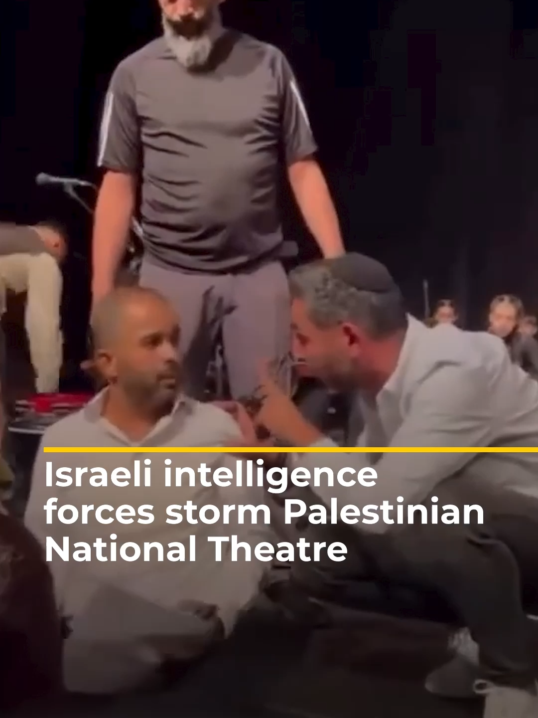Israeli intelligence forces were seen storming the Palestinian National Theatre in occupied East Jerusalem, ordering the audience to leave immediately after shutting down a children’s performance. #news