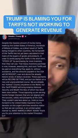 Trump says it’s YOUR fault the Tariffs aren’t working….. #fyp #trump #politics #fypシ #kamalaharris 