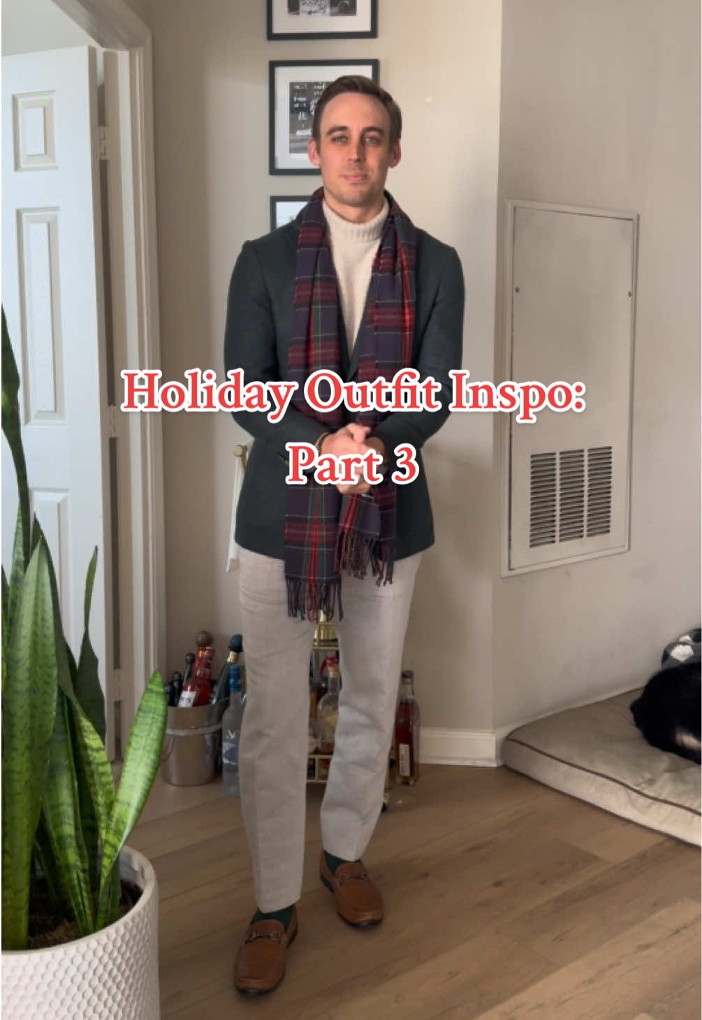 Going for that Holiday Ralph Lauren vibe. How’d I do?  Green Blazer and pants @Suitsupply  Cream sweater @Amazon  Scarf @J.Crew 