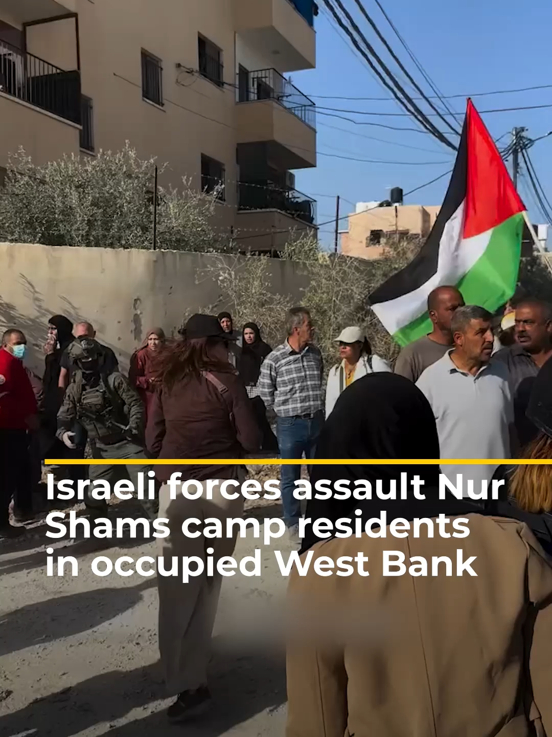 Israeli forces assaulted residents of the Nur Shams camp in the occupied West Bank during their fourth protest demanding to return to their homes after more than 10 months of forced displacement. #news