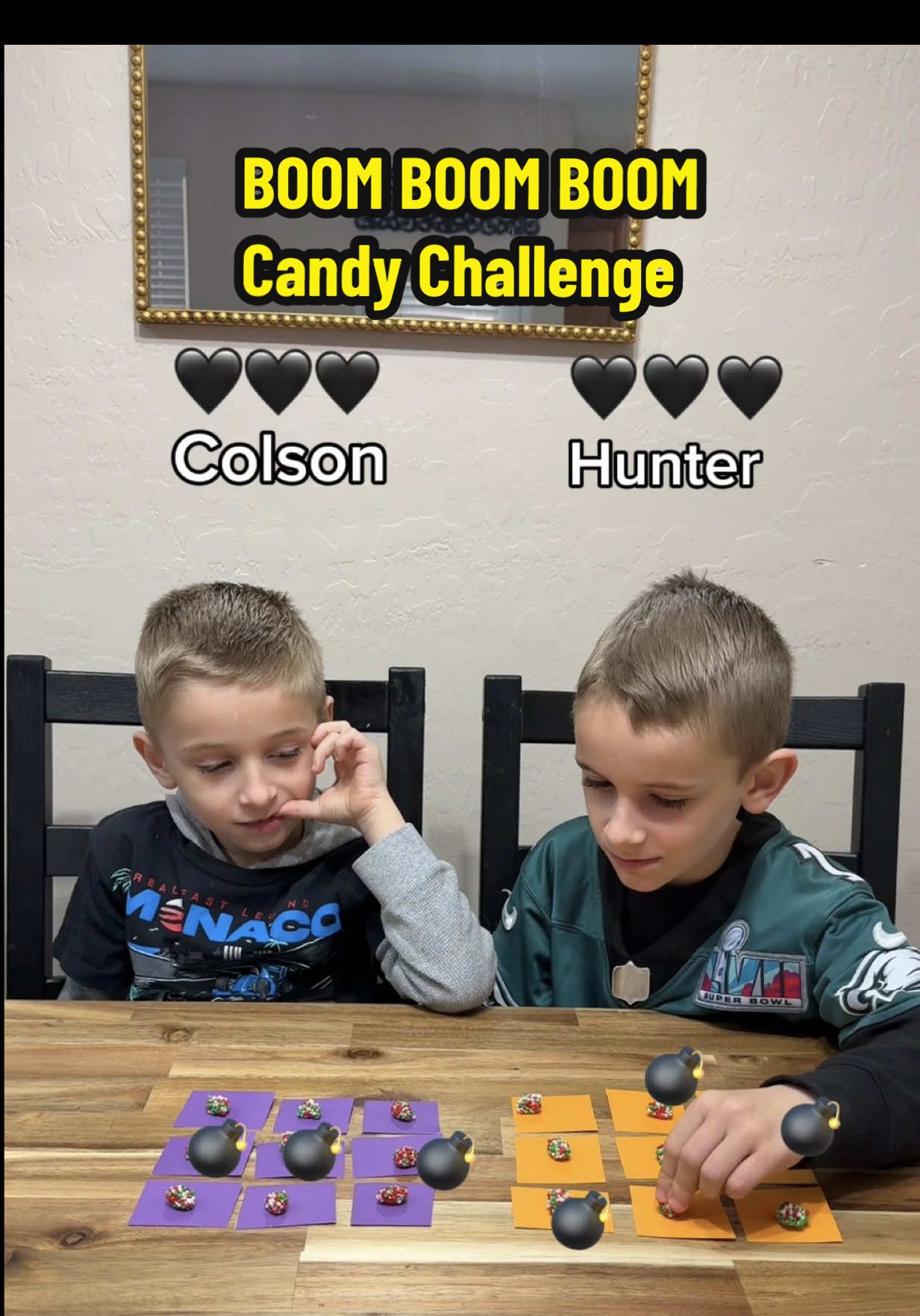 BOOM BOOM BOOM Candy Food Game Challenge! Brother Edition! #Siblings #challenge #family #game 
