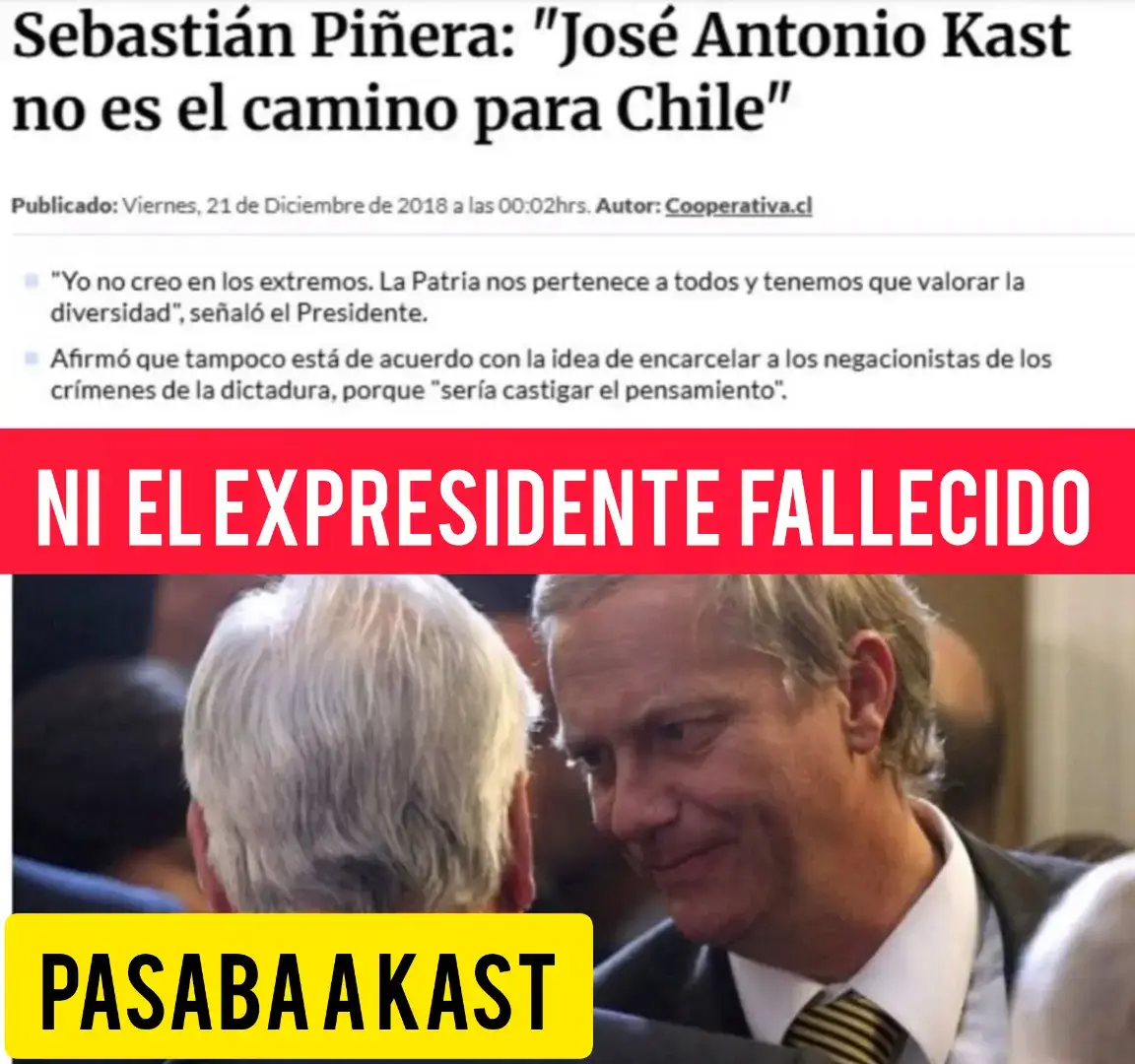 #ComfortSegredos NI PIÑERA QUERIA A KAST LO ENCONTRABA EXTREMISTA  