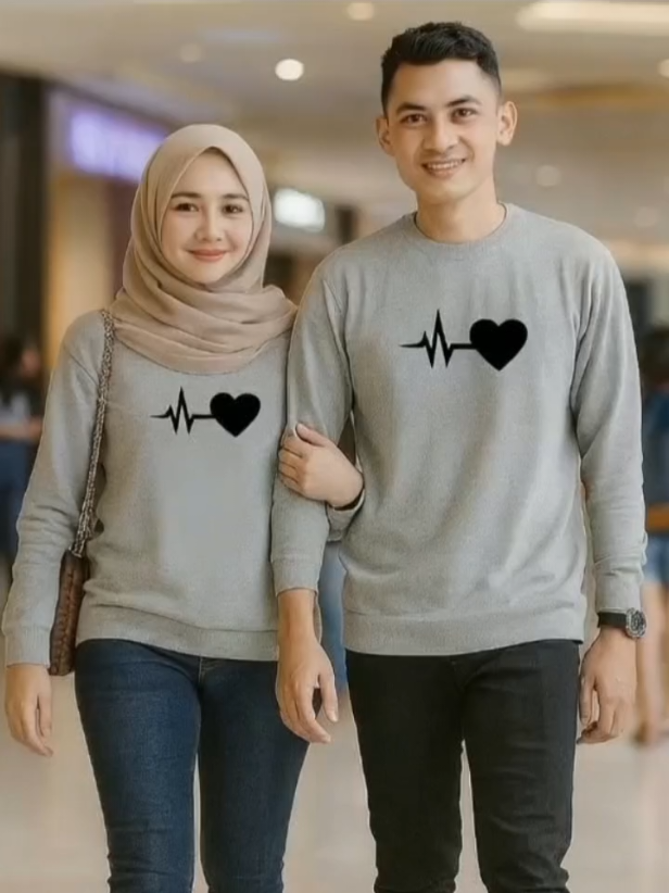 ISI 2PCS AG KAOS COUPLE PASANGAN LP EQU HEART SEPАКЕТ 2BAJU Kaos Oblong