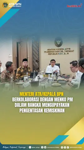 Halo #SobATRBPN, Menteri ATR/Kepala BPN, Nusron Wahid melakukan koordinasi bersama dengan Menteri Koordinator Bidang Pemberdayaan Masyarakat, Muhaimin Iskandar.  Pertemuan ini membahas tentang upaya Pemerintah dalam pengentasan kemiskinan. Lebih lengkapnya, simak pada video berikut ya, Sob☝🏼 #ATRBPNKiniLebihBaik #ATRBPNMajudanModern #MelayaniProfesionalTerpercaya
