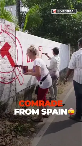 വർക്കല ഇടവയിൽ തെരഞ്ഞെടുപ്പ് പ്രചരണത്തിൽ ചുവരെഴുതാൻ കൂടിയ സ്പെയിനിൽ നിന്നെത്തിയ സഞ്ചാരി #editoreal #realstory 