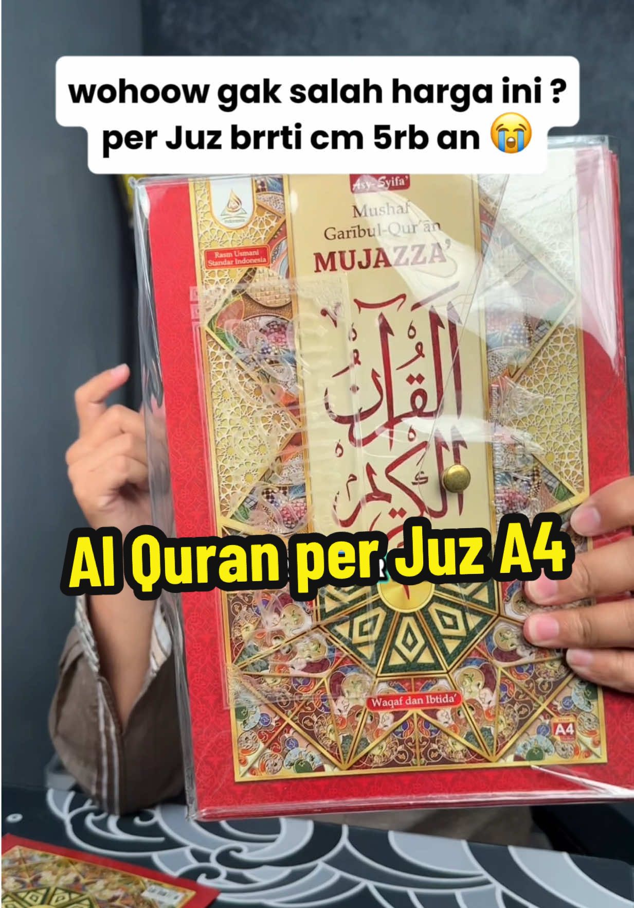 Replying to @papi.aji cek keranjang kuning sblm harga naik Al Quran per Juz besar A4 untuk orang tua cocok bgt untuk target one day one juz  disclaimer : harga bisa berubah sewaktu waktu tergantung masa promo  #alquranbesar #alquranassyifa #alqurana4 #alquranjumbo #alquranperjuz 