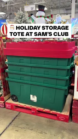 🎄Holiday Rolling Storage Tote is at Sam’s Club! This huge rolling bin is perfect for storing all your seasonal décor — sturdy, stackable, and easy to move thanks to the built-in wheels! 👏🏼 A must for keeping everything organized once the holidays wrap up! #SamsClub #HolidayStorage 