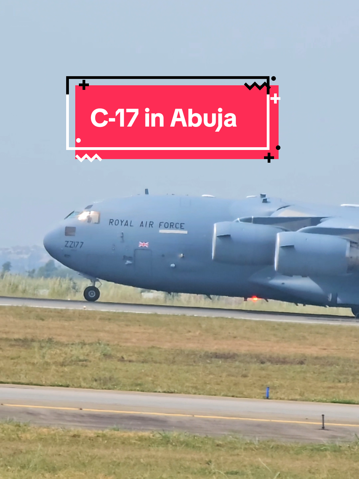 UK Royal Air Force 🇬🇧 Boeing C-17A Globemaster III [ZZ177] Spotted Departing the Abuja Airport . The aircraft had arrived last night and just made a fuel stop in Abuja before continuing to its final destination which remains Unknown  #c17globemaster #royalairforce #militaryaviation #planespotter  #airforce 