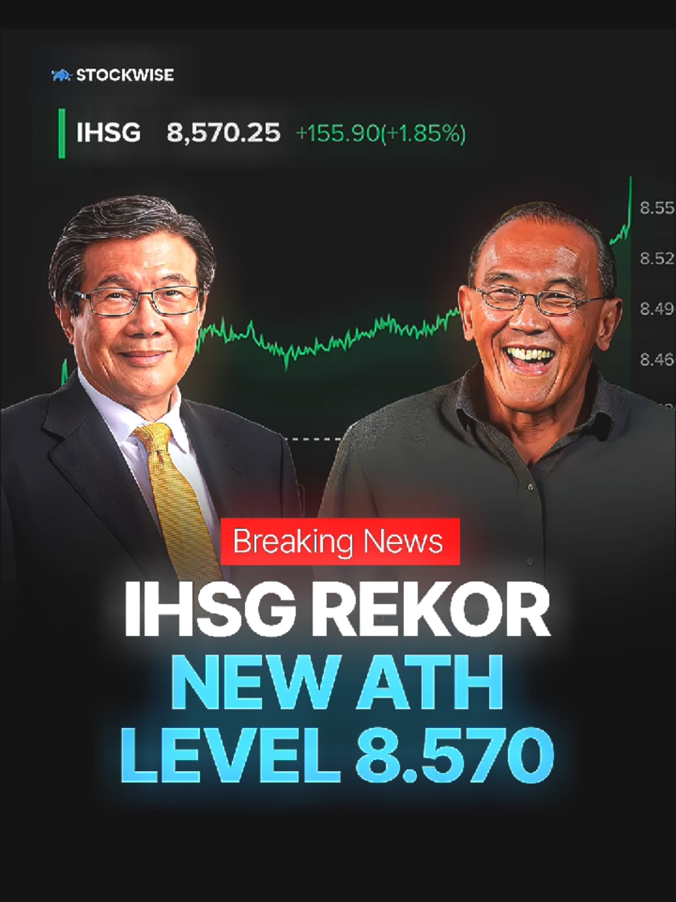 IHSG cetak rekor baru ke level 8.570! Apakah optimisme Purbaya yang mengatakan IHSG akan ke 9.000 akhir tahun tercapai? #saham #ihsg #ath #bei #purbayasadewa 