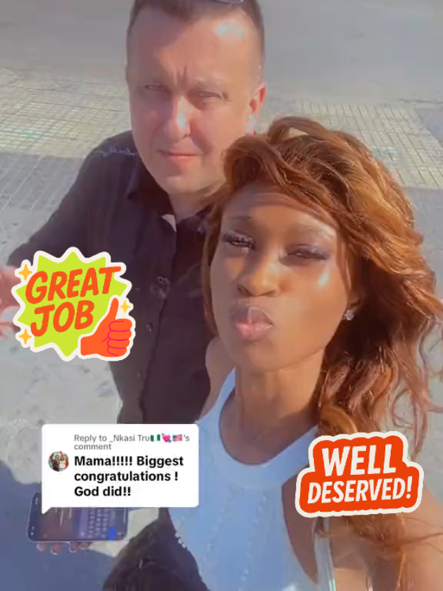 A village girl from Kakamega, Kenya met her white man. She was really relieved after waiting for some times. 