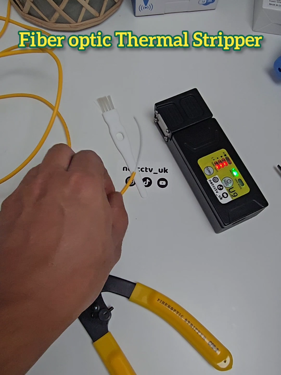 A fiber optic thermal stripper is a precise, heat-based tool for safely removing the acrylic coating from optical fibers. 🛠️ Unlike mechanical blades, it softens the coating without nicking or scratching the fragile glass underneath, ensuring optimal signal strength and fiber integrity. ✨ It's the clean, reliable, and professional way to prepare fibers for splicing or termination. 💯 --- Fiber Optic Thermal Stripper: Precision Coating Removal through Controlled Heating 🔥 #FiberOptics #Tool #Precision #Coating #Removal    A fiber optic thermal stripper is a specialized instrument designed for the non-contact removal of the primary acrylate coating from optical fibers. It operates by applying a precise, localized heat to a specific section of the coating, causing it to soften and expand. The fiber is then gently pulled away, leaving the pristine glass cladding exposed without any mechanical scoring or micro-bends. Key Operational Principles & Benefits: · Thermal vs. Mechanical: Eliminates the risk of microscopic cracks and scratches on the glass surface that are common with blade-based strippers. These imperfections are primary causes of signal loss (attenuation) and potential fiber failure. · Precision Control: Features adjustable temperature settings to accommodate different coating types (e.g., 250µm, 900µm) and colors, ensuring clean removal without damaging the fiber. · Consistency & Reliability: Provides a repeatable process, crucial for achieving low splice loss and high yield in production and field environments. · Ideal for Modern Fibers: Especially critical for stripping bend-insensitive fibers (ITU-T G.657), which have a fragile trench layer that is easily damaged by mechanical tools. Primary Applications: Fiber optic splicing (fusion and mechanical), connectorization (e.g., LC, SC), and patch cord assembly. · Adjustable temperature: For different fiber types/coatings. · Consistent and repeatable results: Essential for quality control. · Ideal for sensitive fibers: Especially Bend-Insensitive Fiber (BIF). · Reduces splice loss and failure rates: The ultimate benefit. · Portable and easy to use: For field technicians.