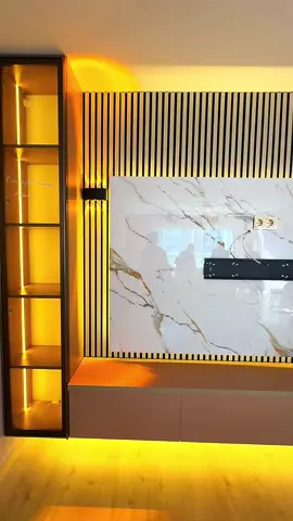 Tv ünite modeli #tvünitesi #pvcmermerpanel #akustiklambri #tvdolabı #duvarpaneli 