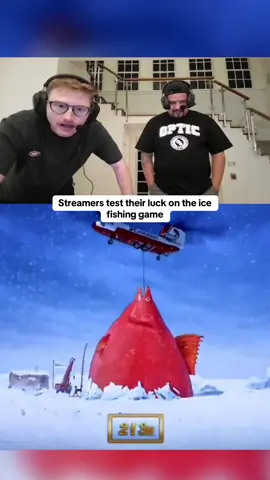 Streamers test their luck on the ice fishing game #kickstreaming 