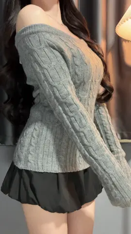 เสื้อไหมพรมแขนยาวปาดไหล่ ผ้ายืดนุ่มนิ่มมากก #เสื้อไหมพรม #เสื้อไหมพรมแขนยาว #เสื้อปาดไหล่ 