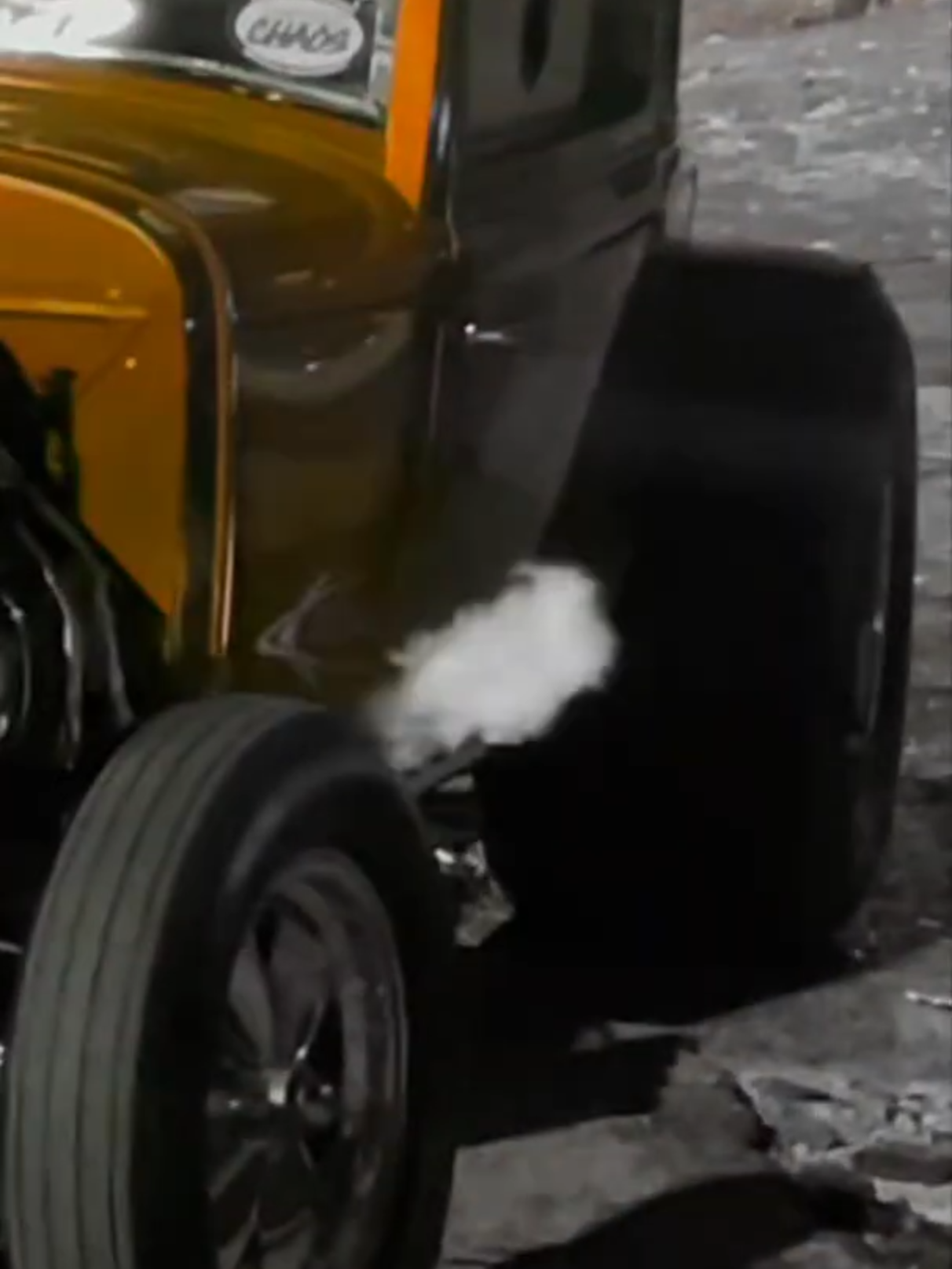 What Color is This Fire Breathing Nitro Chrysler Coupe?  Supercharged Hemi in a 1931 Chrysler Coupe!  Wicked burnout! #burnout #horsepower #nitro #nitrochaos #supercharged #wild #color #colorful #hemi #horsepower #chrysler #mopar