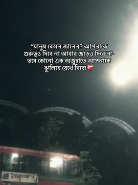 “মানুষ কেমন জানেন? আপনাকে গূরুত্বও দিবে না আবার ছেড়েও দিবে না-‘ তবে কোনো এক অজুহাতে আপনাকে ঝুলিয়ে রেখে দিবে!❤️‍🩹#fyp 