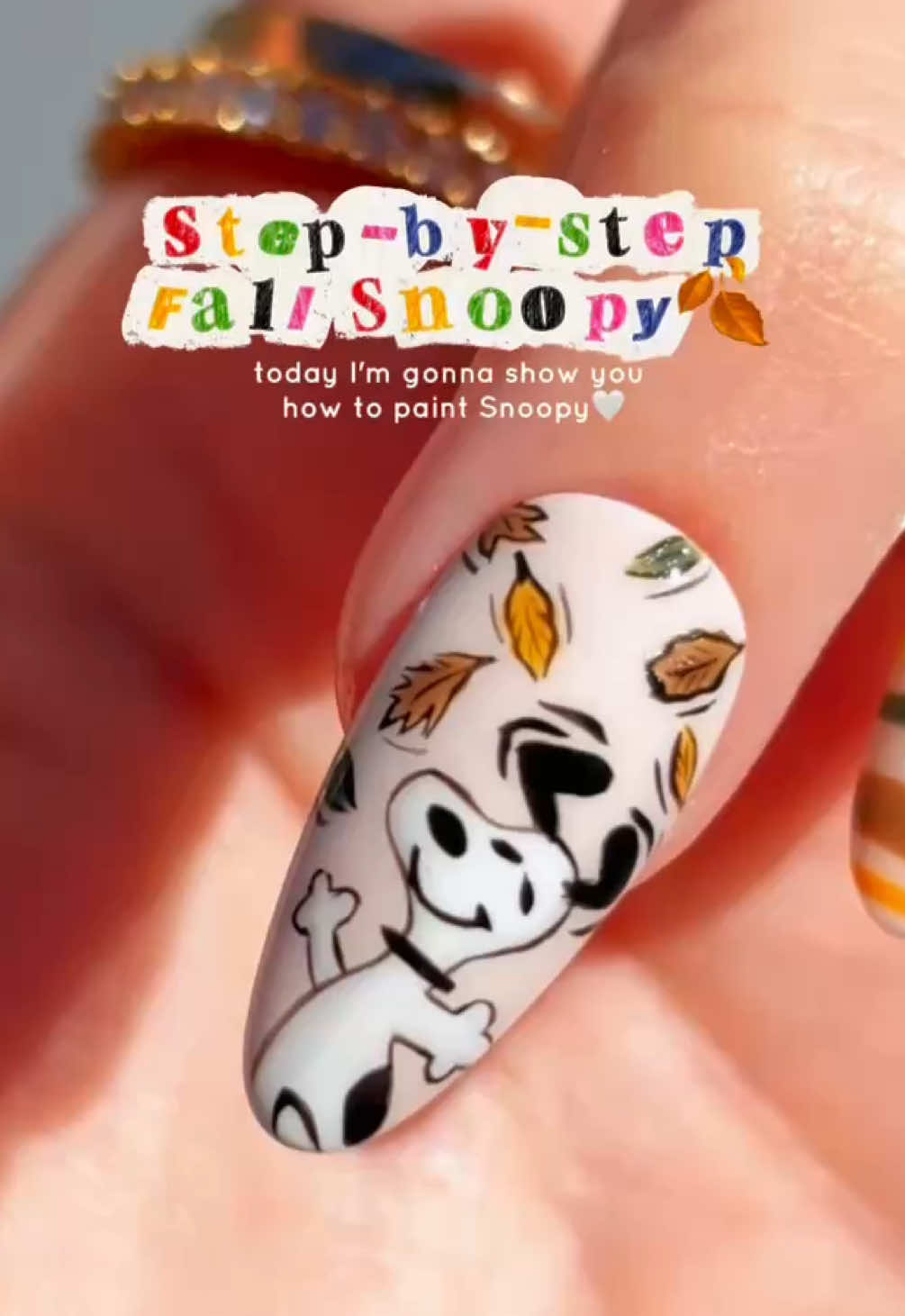 Snoopy Character Art Nail Tutorial 🐶✨ Your fave pup comes to live in nail form 🍂💛 🎨 Step 1: Sketch Snoopy with Incognito 🖊️ Step 2: Go back in for a clean outline 🤍 Step 3: Fill him in using Whisper 🌟 Step 4: Add tiny details to bring his face to life 🍁 Step 5: Paint fall leaves in the background to set the cozy scene 🌸 Simple, adorable, and impossible not to smile at that face. Save this for your next nail sesh and add your own background to get Snoopy ready for the holidays 💓❄️ 💅 • @dreamcorenails 