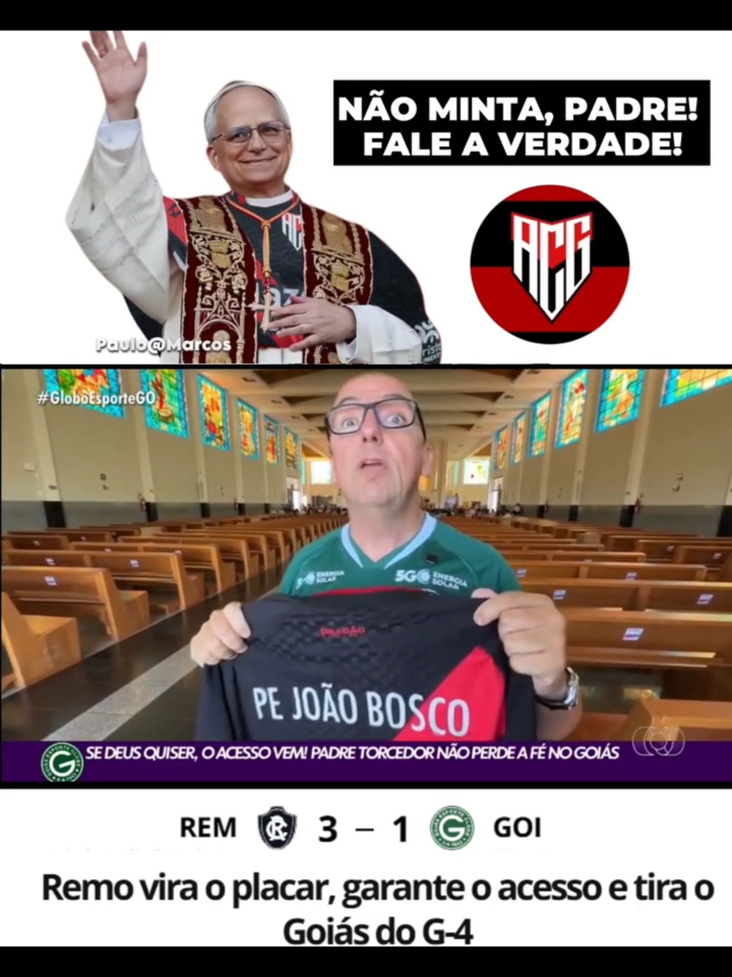 🤣🔥 PADRE JOÃO BOSCO! 😂🙏🔥  Padre João Bosco chegou na humildade, mas com aquela verdade que nem missa de domingo esconde:  👉🙏 “Meu filho… não tem como fugir da realidade. O Goiás NÃO subiu!” 😂💚❌  E ele ainda completou: “Reze, confie… mas não invente milagre onde não teve não!” 🤣🔥🙏  Enquanto isso, nós, atleticanos: 🐉❤️🖤 Só agradecendo, sorrindo e vivendo essa paz divina que só o Dragão dá!  — ✍️🐉 TEXTO: Paulo Marcos Dragolino 🎬🔥 EDIÇÃO DE VÍDEO: Paulo Marcos Dragolino 🎨🔥 ARTE: Paulo Marcos Dragolino  #PadreJoaoBosco 😂🙏 #GoiasNãoSubiu 💚❌ #DragãoAbençoado 🐉🔥