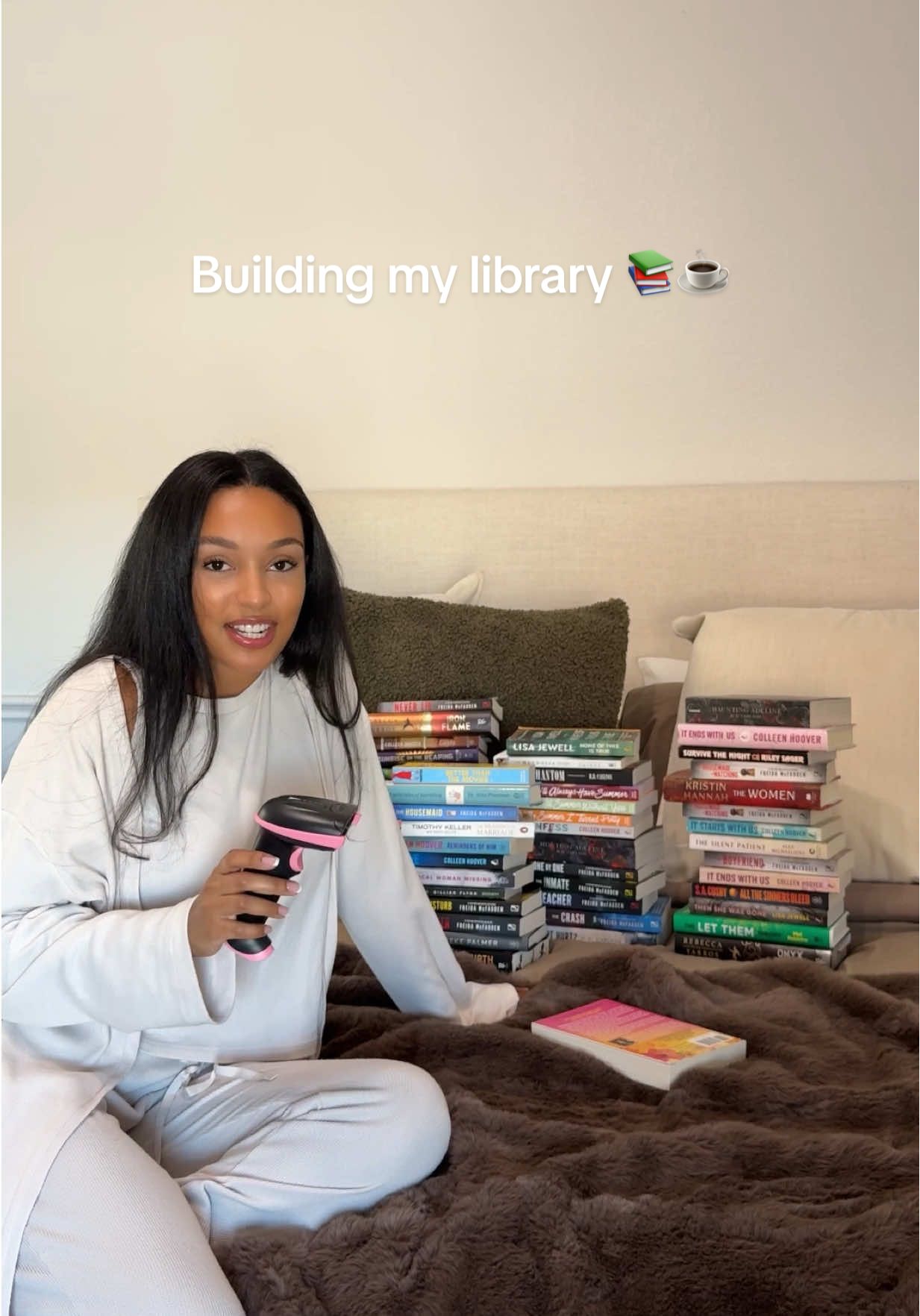 The sounds of me starting my library🥹 something I’ve wanted since I was little. #library #booktok #bookscanner #books 