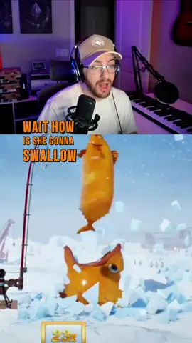 He catches two fish at the same time while ice fishing #fyp #foru #gaming 