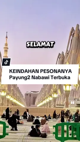 Amalan doa,Pesona keindahan payung-payung raksasa masjid nabawi saat terbuka di waktu senja #edukasi #informasi #umrohhaji #tanahsuci #reactionvideo 