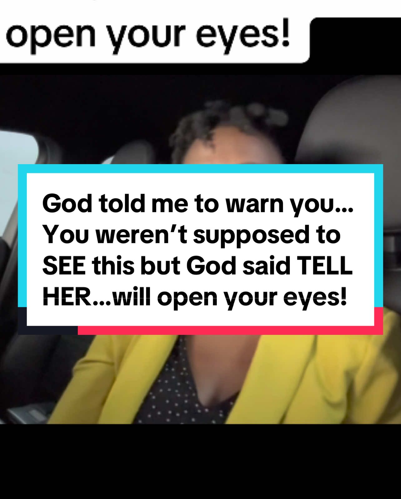 God told me to warn you…You weren’t supposed to SEE this but God said TELL HER…will open your eyes! #fyp #hallelujah #amen #jesus #god #propheticword 