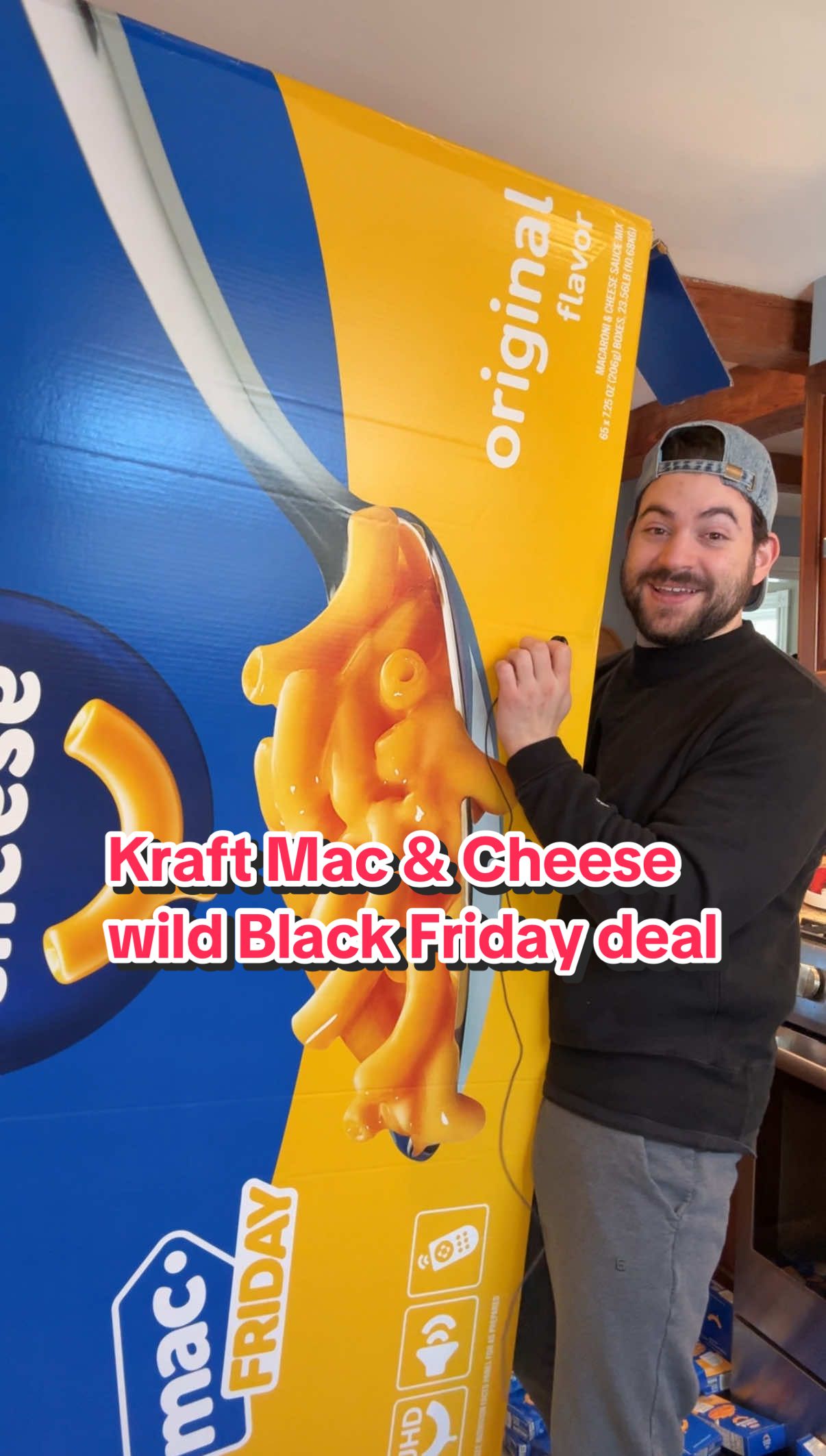 Kraft Mac & Cheese is serving up a legendary Black Friday deal this week.  Through Walmart, you can get a 65” box of its Original Mac & Cheese which contains 65 individual boxes of the mac within it. That brings the cost of each down to just 30¢, a 76% discount to the regular price of $1.29.  It wi be available at 12 AM EST on Black Friday while supplies last. One of the best “doorbusters” of the season by far.  Will you be picking up the 65” box of Kraft Mac & Cheese this week?  #FoodTok #snacks #macandcheese #blackfridaydeals #walmartfinds