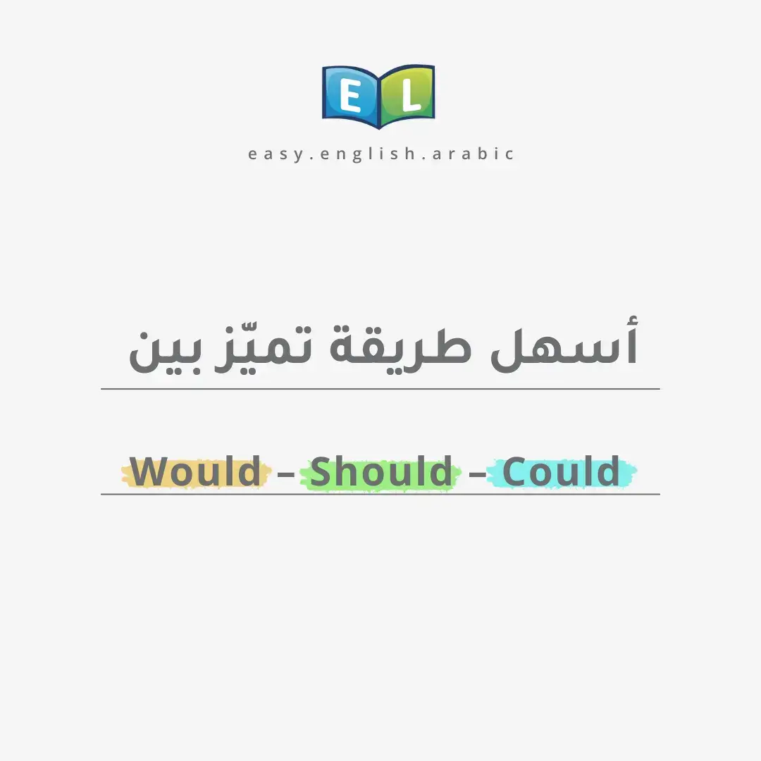 رح تفهم الفرق بينهم بطريقة عملية من خلال أمثلة قصيرة وواضحة. مناسب للمبتدئين وبيسهّل عليك استخدامهم بالحكي اليومي. لو بعدك محتار بين Would – Should – Could… هاد البوست رح يختصر عليك كل شيء! ✔️ Would = رغبة أو موقف افتراضي ✔️ Should = نصيحة أو الأفضل تعمل هيك ✔️ Could = إمكانية أو احتمال تعلم الإنجليزية – قواعد إنجليزي – شرح مبسط – للمبتدئين – Would – Should – Could – English tips – English beginners #اللغة_الانجليزية #تعلم_الانجليزية #انجليزي #انجليزي_مبسط #LIVEFest2025 
