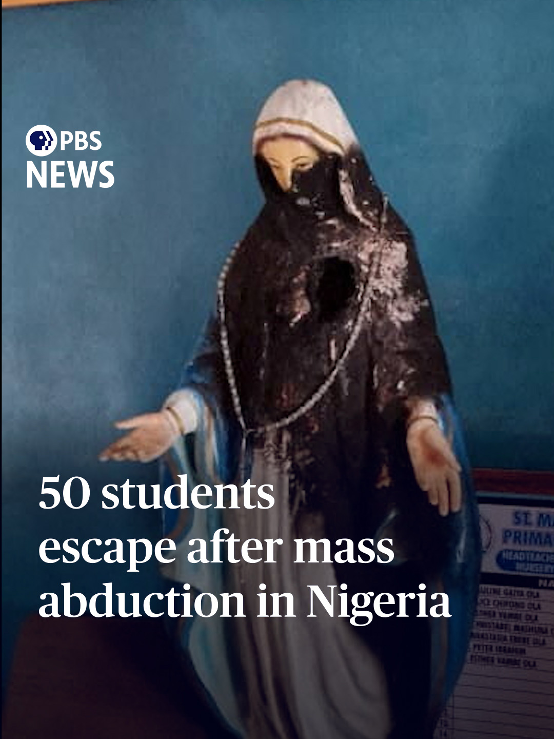 In northern Nigeria, 50 of the 303 children kidnapped from a Catholic school on Friday have escape and reunited with their families. They were taken by armed gunmen from a remote community in one of the worst mass abductions the country has seen.The search is ongoing for the students and teachers who remain captive. No group has claimed responsibility. President Trump has accused Nigeria of failing to curb Christian persecution. Attacks in the country have both affected Christians and Muslims. #news #pbsnews #nigeria #trump #kidnapped #abduction #christian #catholic