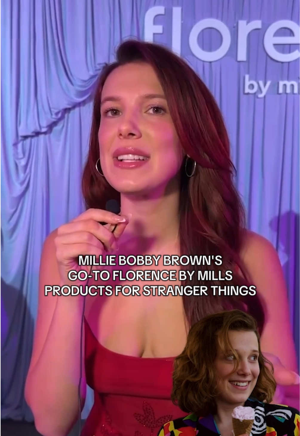 beauty lessons from mills, we’re taking notes ✍️ @florence by mills beauty #milliebobbybrown #florencebymills #strangerthings #eleven #BeautyTok